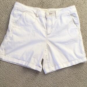 ANTHROPOLOGIE/“CHINO”RELAXED FIT IN WHITEwTAN DOUBLE STITCHING TRIM